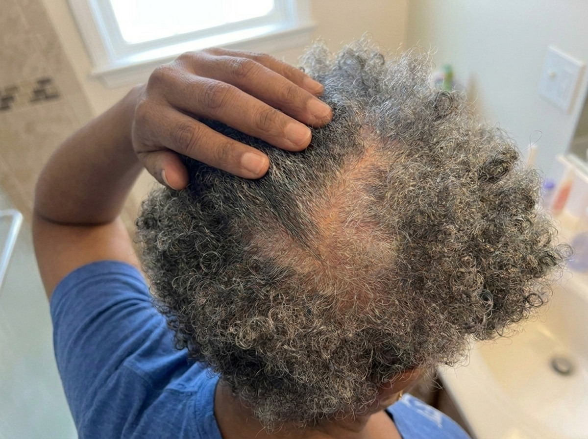 Crown at weeks four and five with thinning still visible